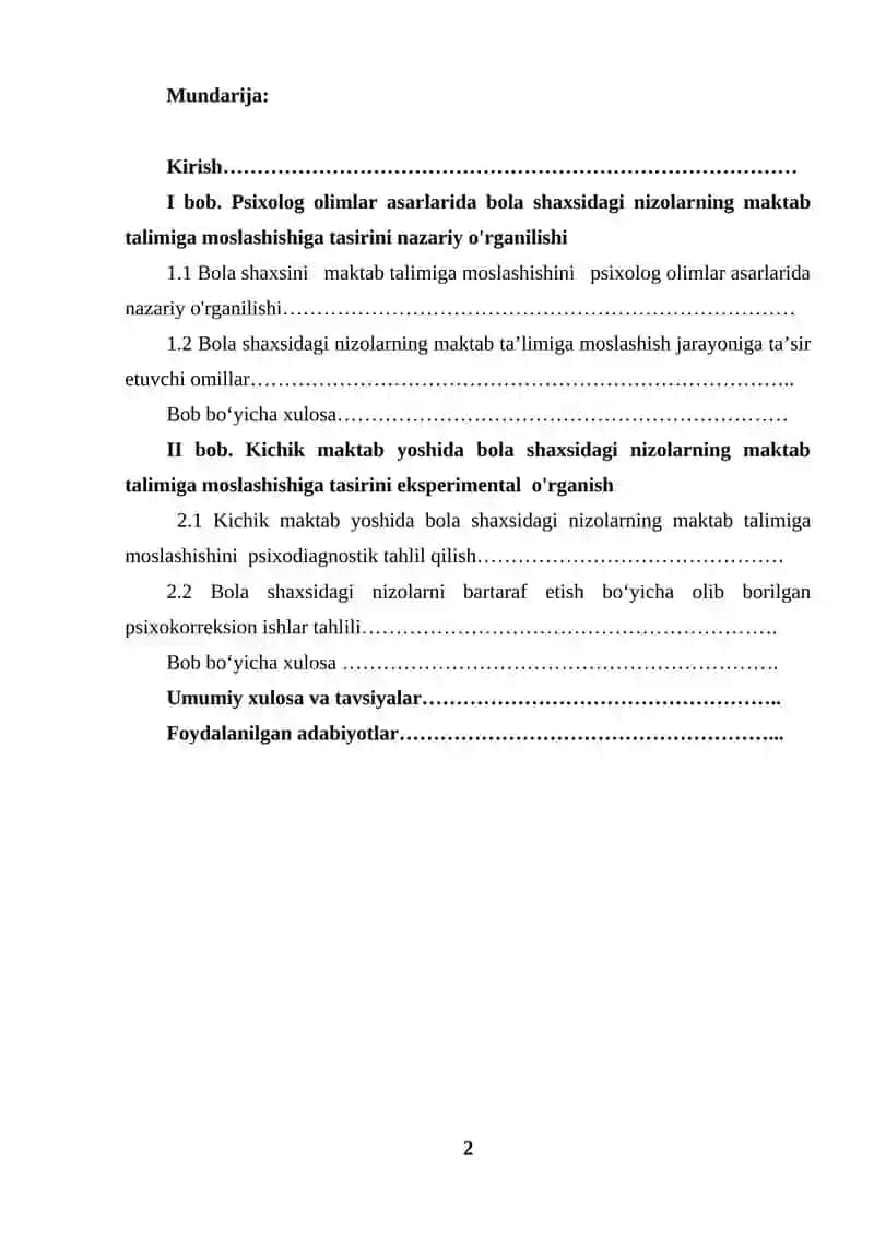 Bola shaxsidagi nizolarning maktab ta’limiga moslashishiga ta’siri 2