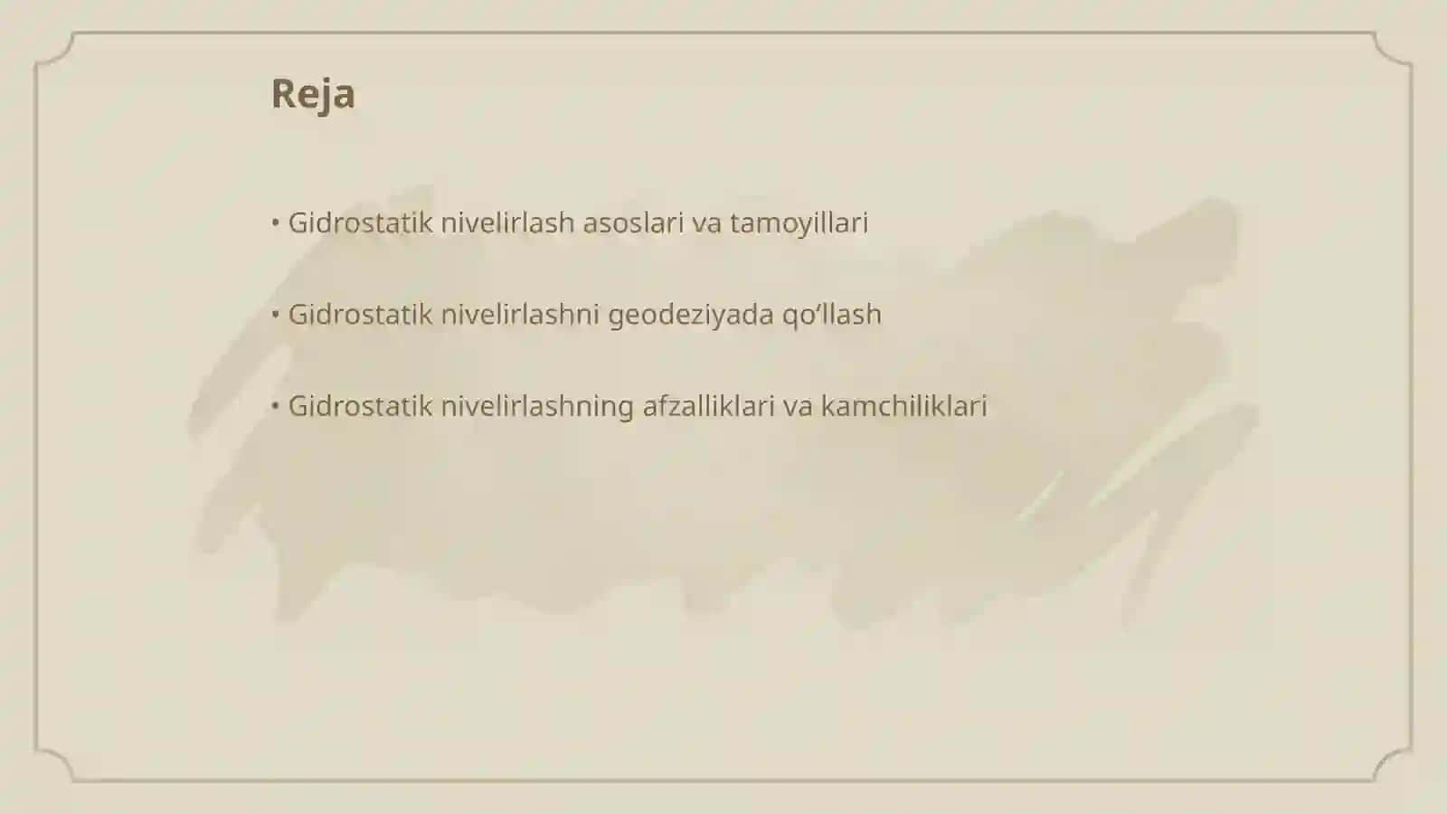 Gidrostatik nivelirlashni qanday hollarda qo‘llash 2
