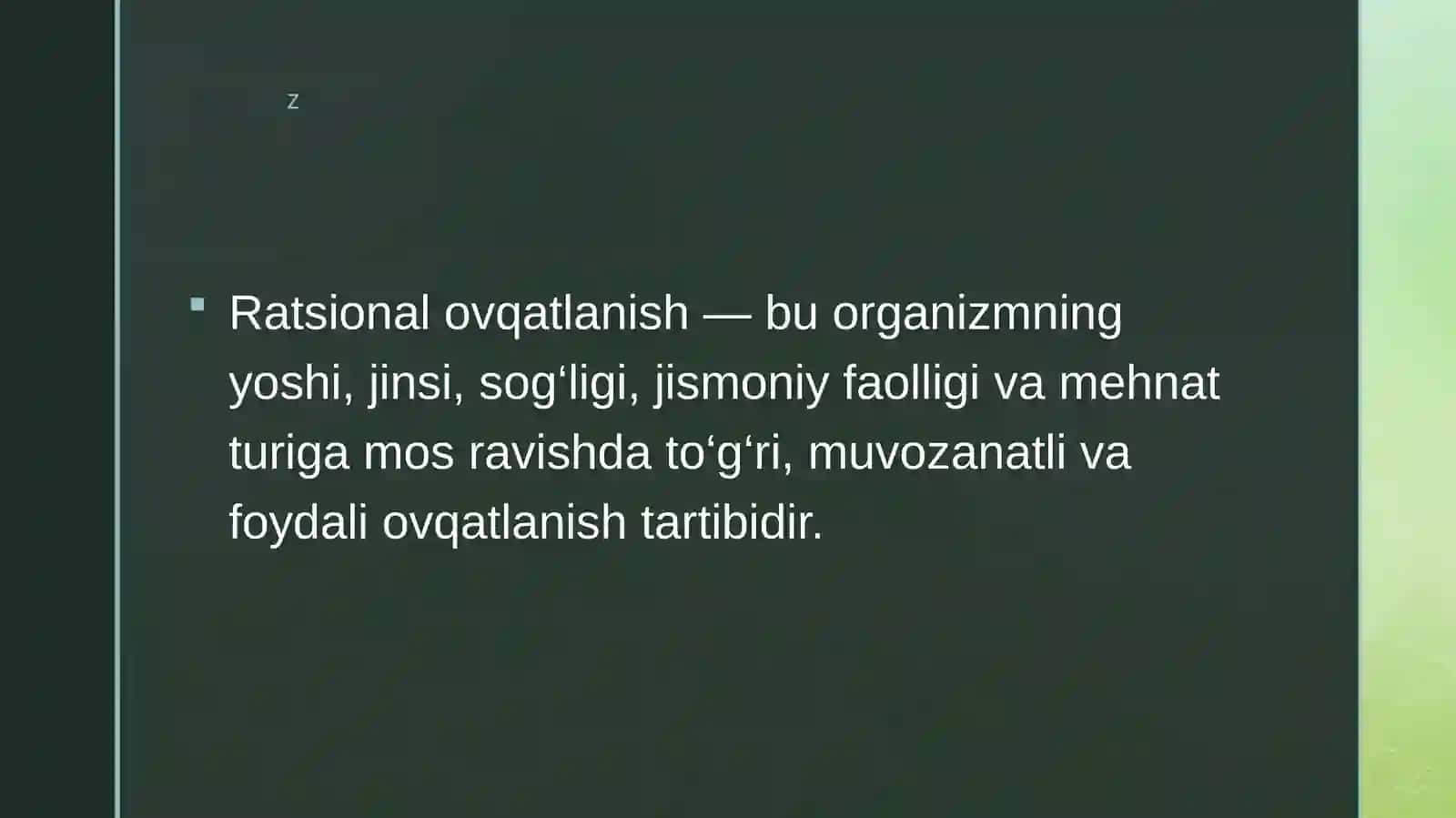Ratsional ovqatlanish 2