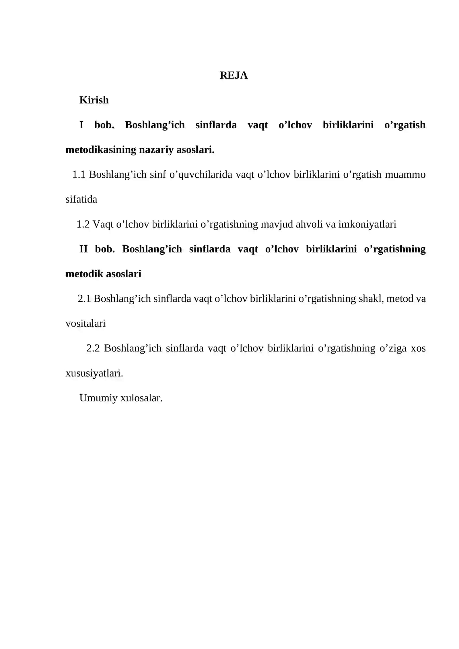 : “Boshlang’ich sinflarda vaqt o’lchov birliklarini o’rgatish metodikasi” 2