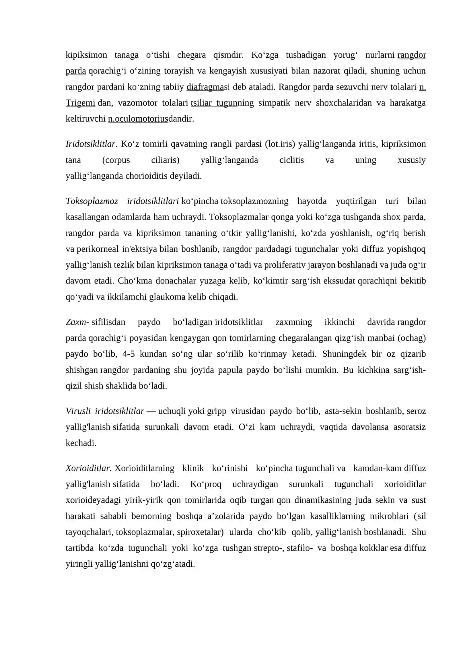 Tomirli parda, to`r parda va ko`ruv nervi kasalliklarida hamshiralik parvarishi 2