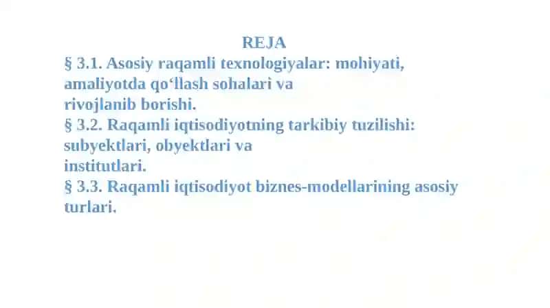 RAQAMLI IQTISODIYOTNING TEXNOLOGIKASOSLARI 2