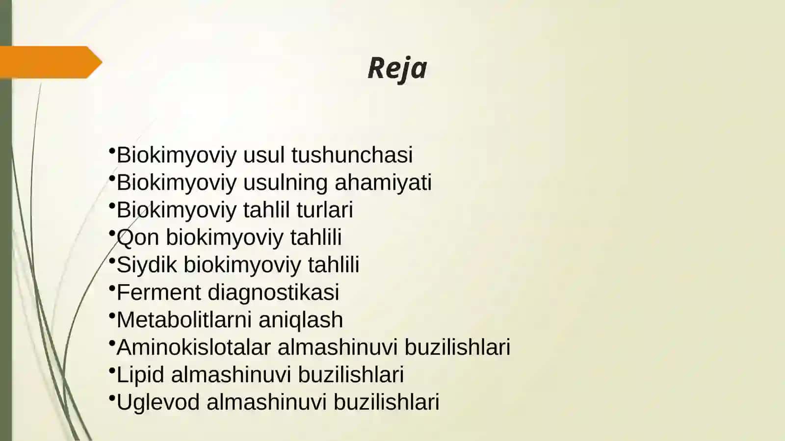 Biokimyoviy usul. Tibbiy genetikada qo’llaniladigan biokimyoviy tahlil turlari Prenatal diagnostika haqida tushunchp, uning vazifalari, istiqbollari. 2