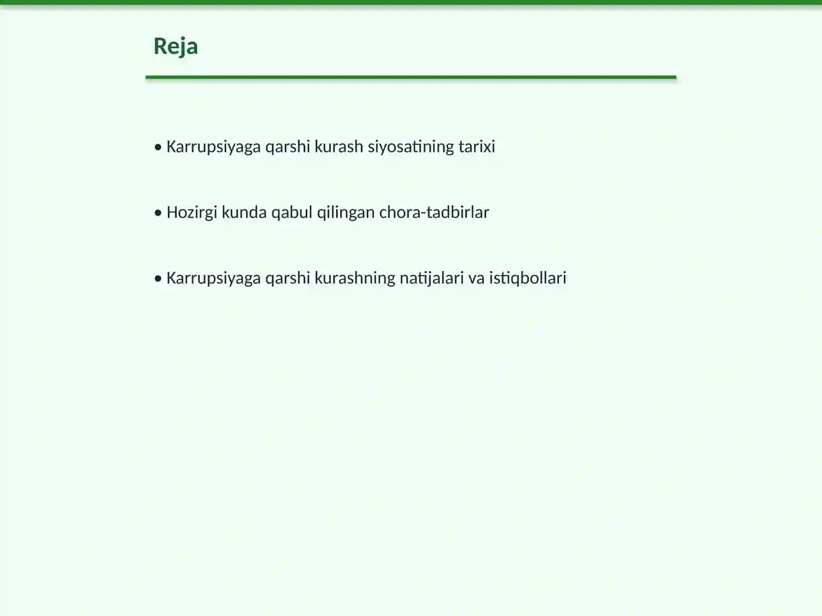 Oʻzbekistonda karrupsiyaga qarshi kurash siyosati va uning natijalari 2