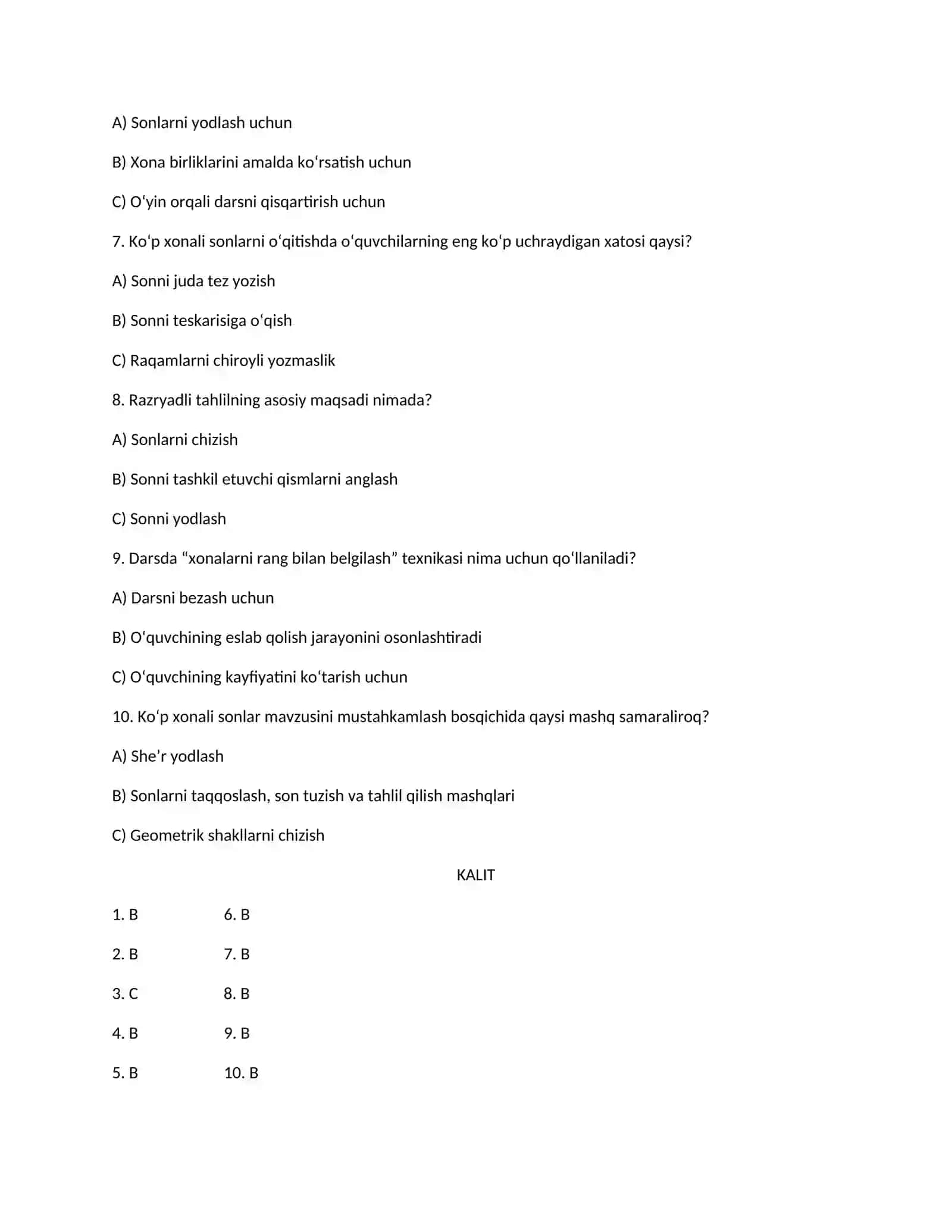 Matematika va uni o‘qitish metodikasi 2