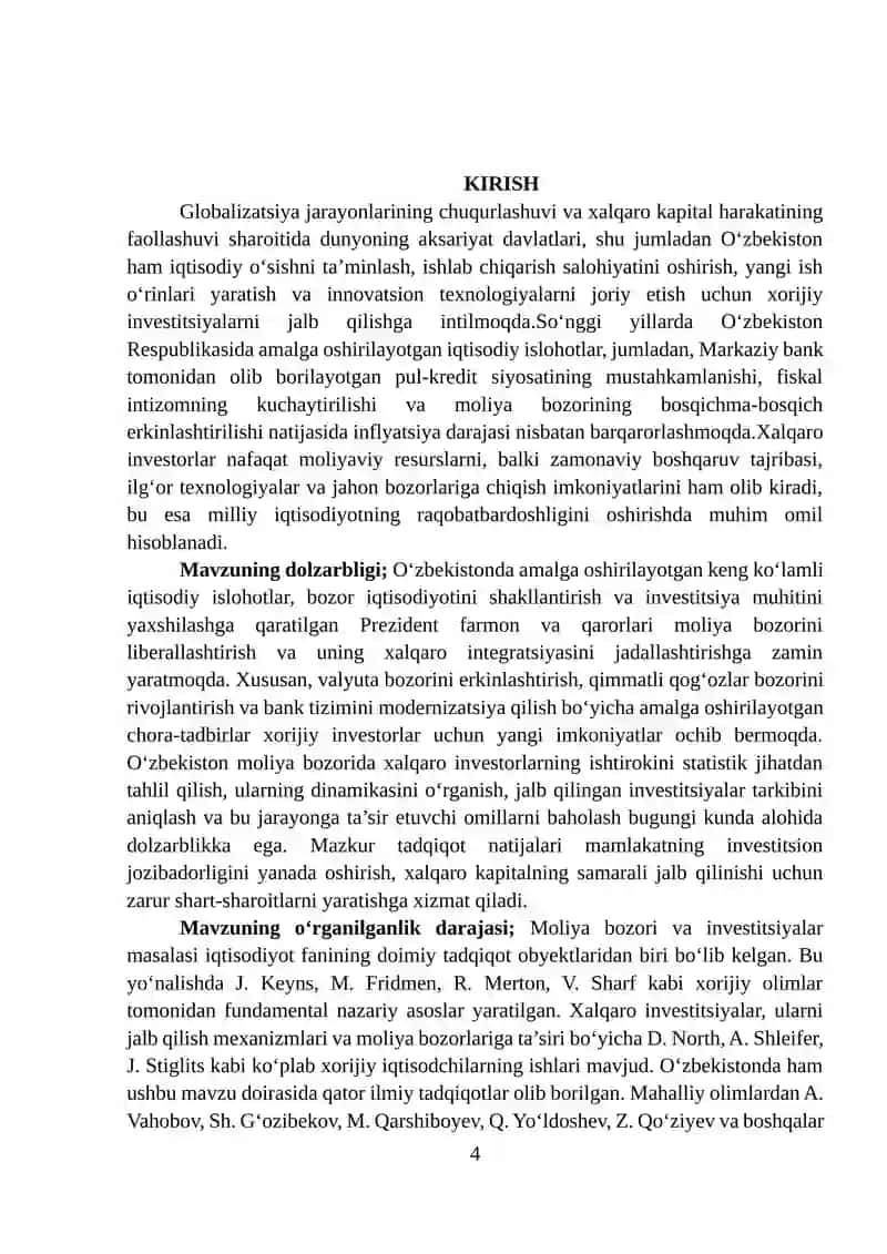 O‘zbekiston moliya bozorining nazariy asoslari va rivojlanish tendensiyalari 2