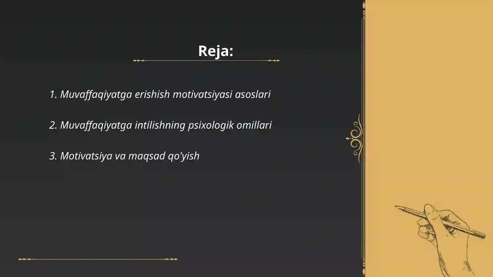 Muvaffaqiyatga erishish motivatsiyasi asoslari 2
