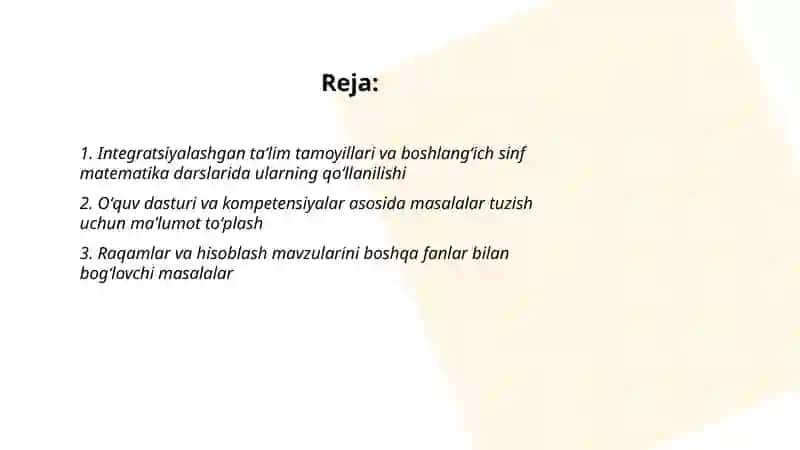 Integratsiyalashgan taʼlim darslari 2