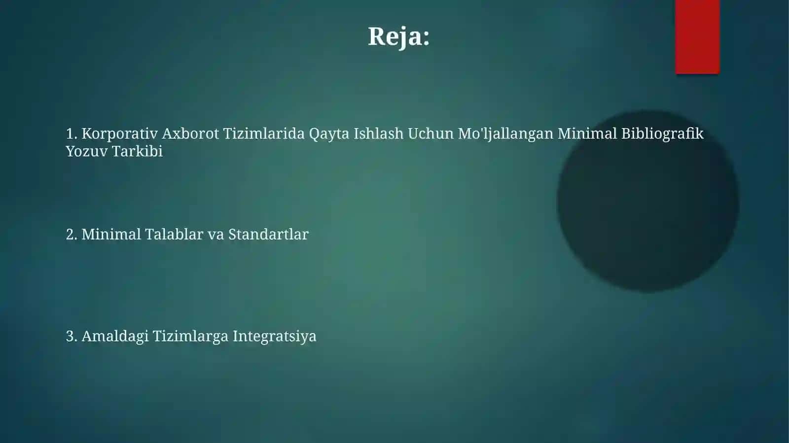 Korporativ Axborot Tizimlarida Qayta Ishlash Uchun Mo'ljallangan Minimal Bibliografik Yozuv Tarkibi 2