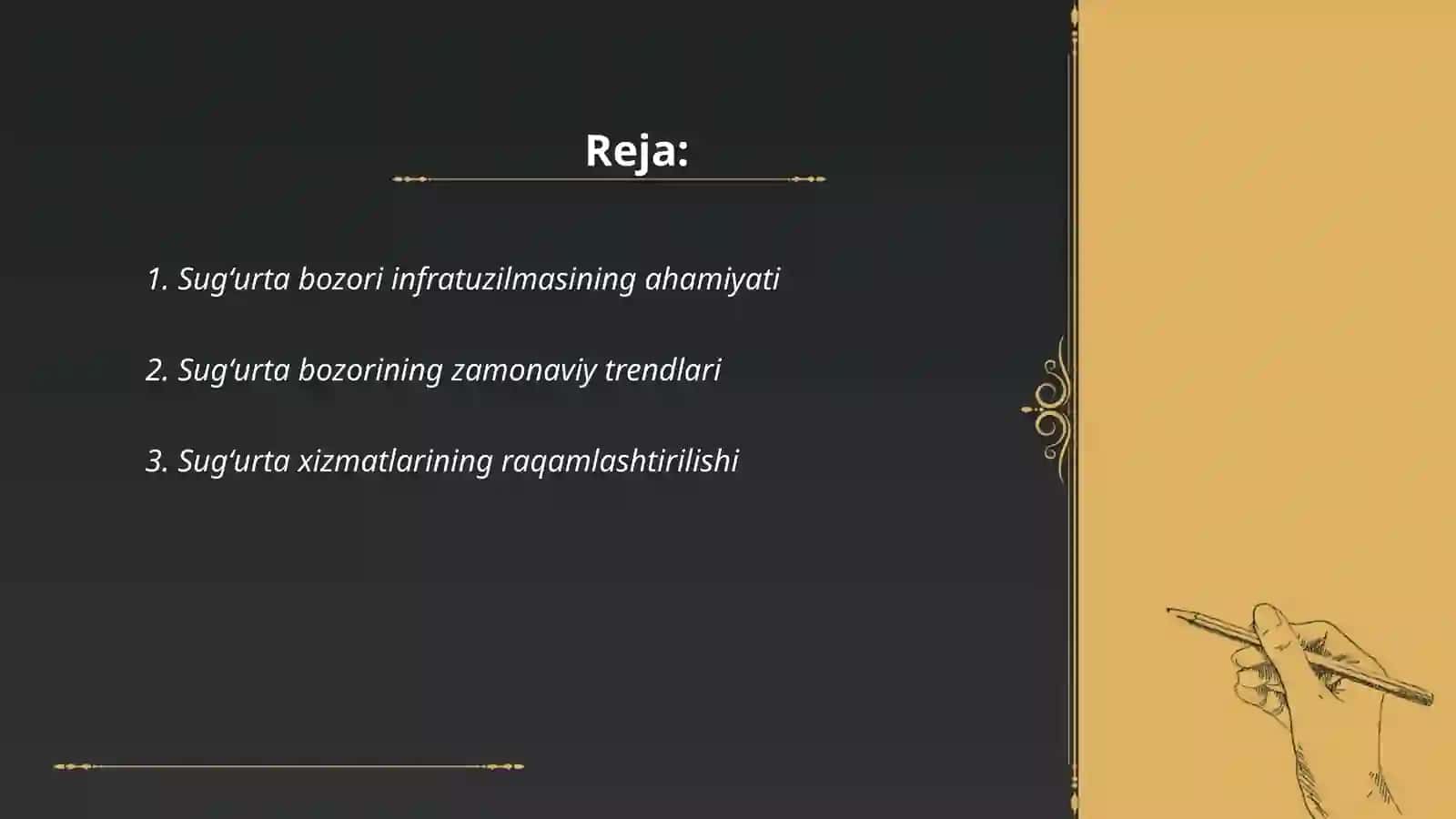 Sugʻurta- bozor infratuzilmasining muhim boʻgʻini va uni rivojlantirish yoʻllari 2