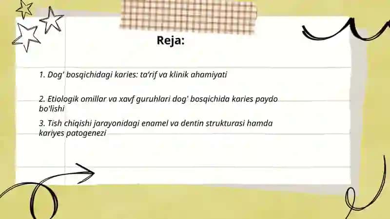 Dog' bosqichidagi karies 2