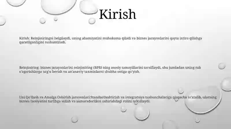 Reinjiniring, Uni Qo‘Llash Va Amalga Oshirish Jarayonlari, Maqsadi Va Vazifalari 2