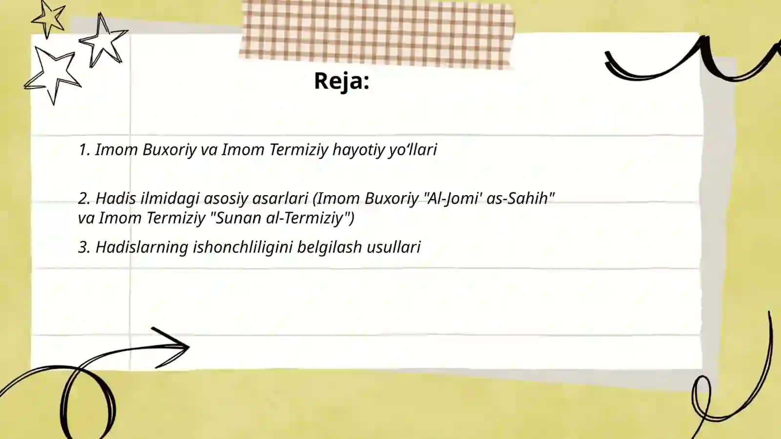 Imom Buxoriy va Imom Termiziyning hadis ilmiga qo'shgan hissalarining qiyosiy tahlili 2