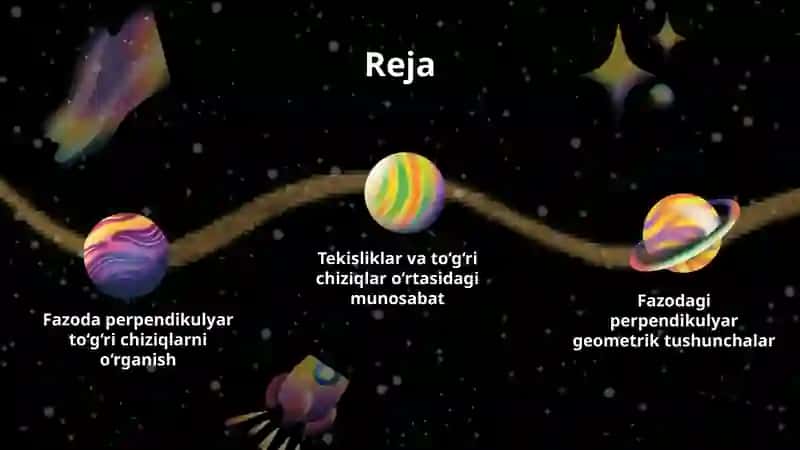 Fazoda perpendikulyar to‘g‘ri chiziqlar va tekisliklar 2