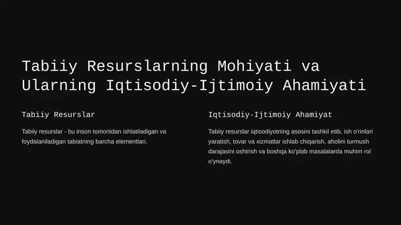 Mintaqalar tabiiy-resurs salohiyati va ularning hududiy taraqqiyotda tutgan o‘rni 2