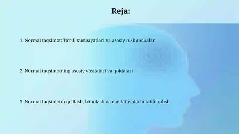 Normal taqsimot va uning xususiyatlari 2