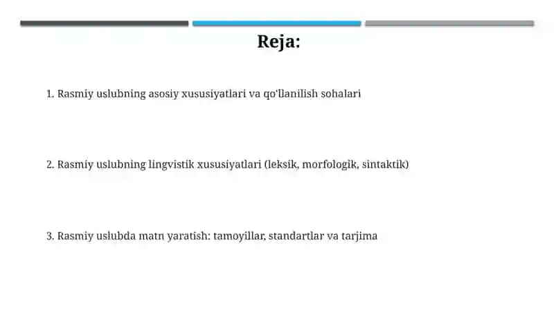 Rasmiy uslub haqida nazariy maʼlumot 2