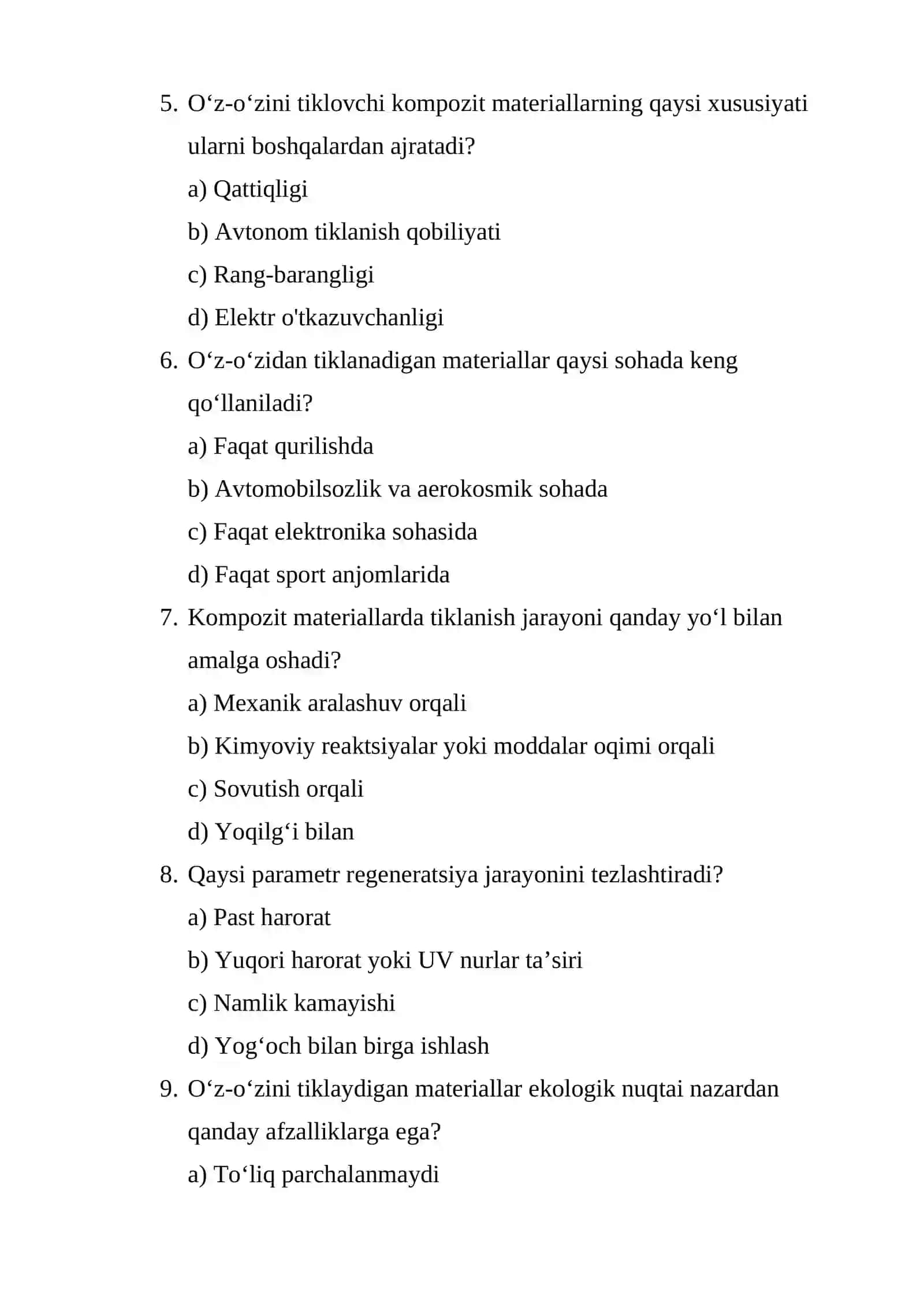 7-Semenar: O'z-o'zidan tiklanadigan kompozit materiallar - imkoniyatlar va xususiyatlar 2