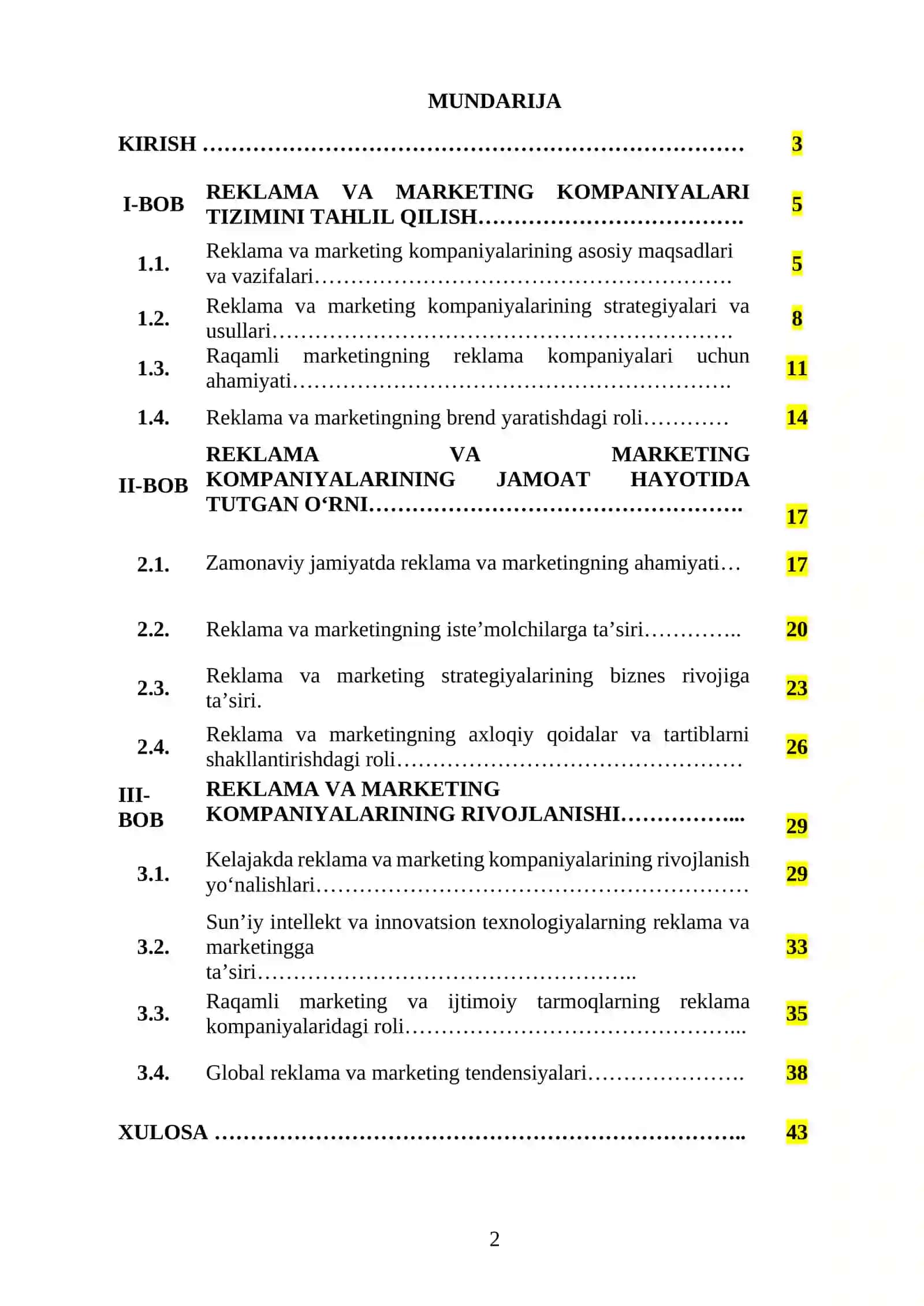 REKLAMA VA MARKETING KOMPANIYALARI TIZIMI 2