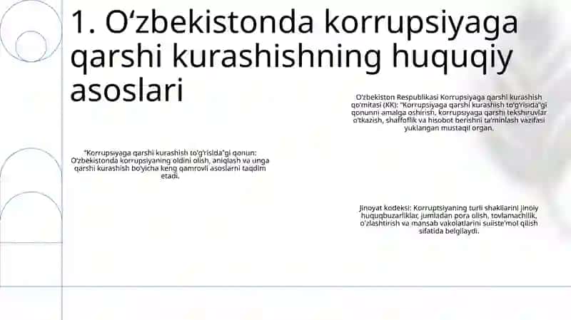 O‘Zbekiston korrupsiyaga oid qonunlar va qarorlar tasnifi 2