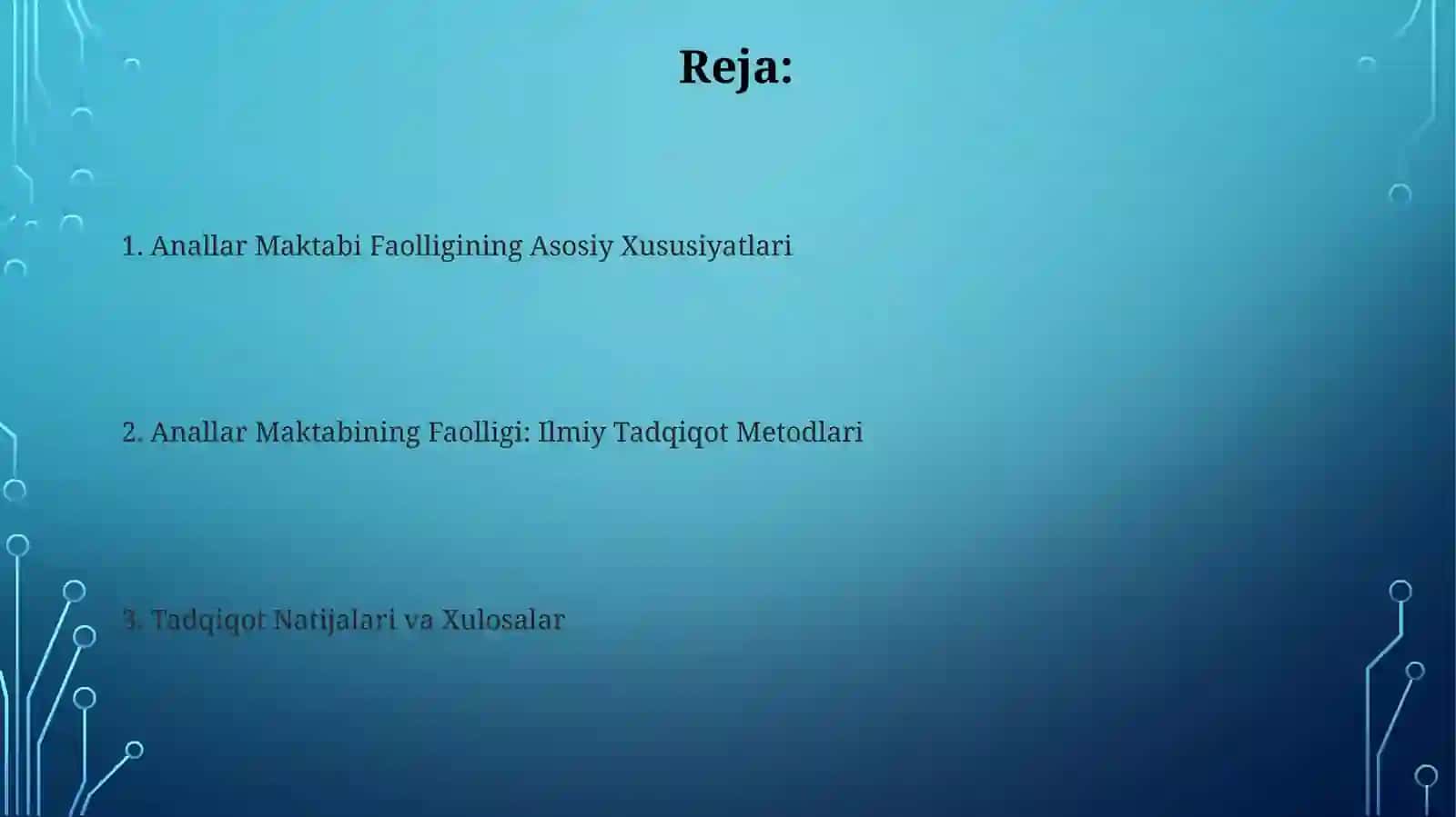 Anallar Maktabi Faoliyati 2
