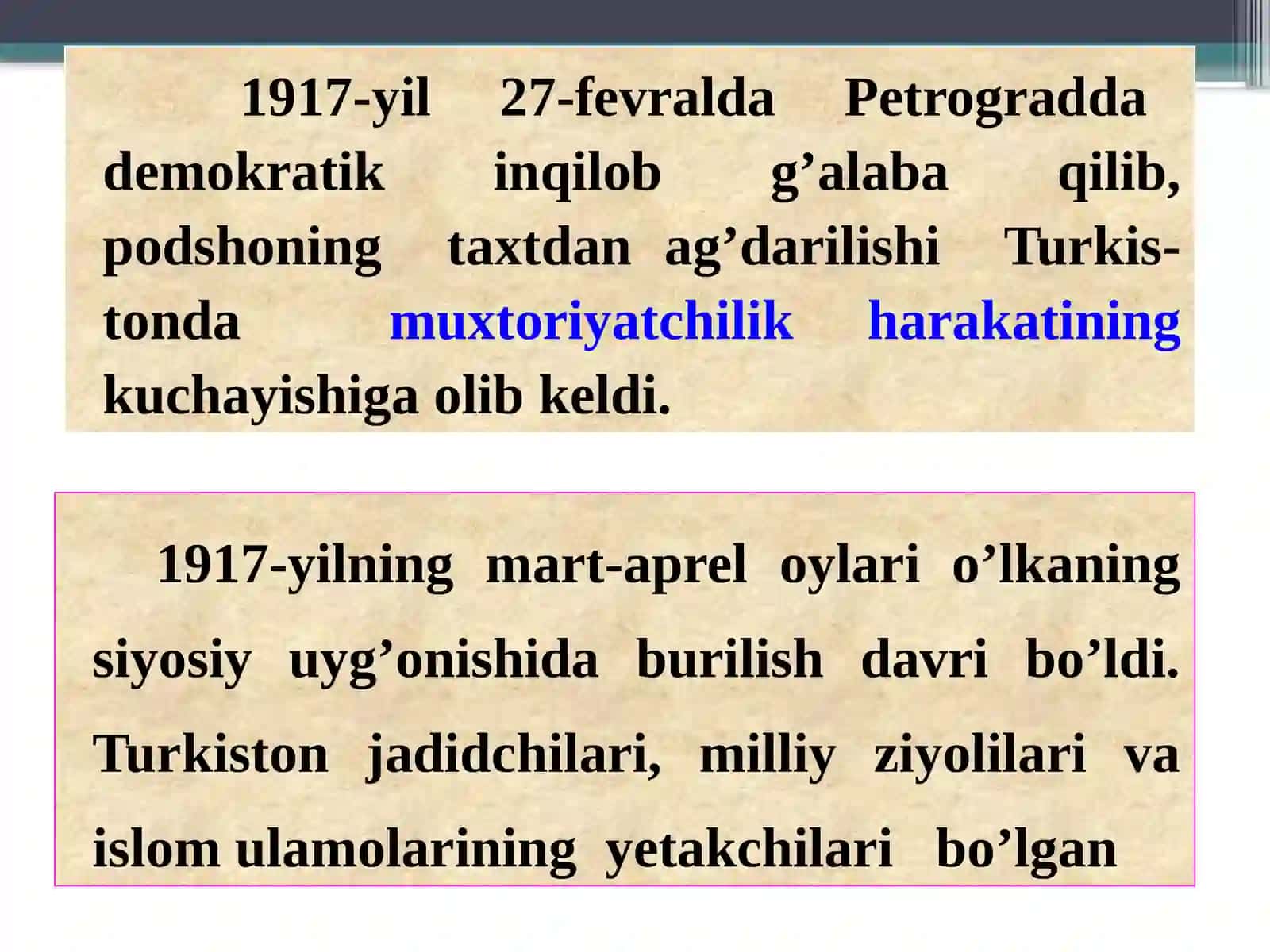 Turkistonda mustabid sovet hokimiyatining o’rnatilishi va unga qarshi qurolli harakat 2