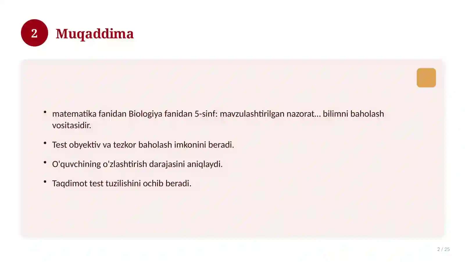 Biologiya fanidan 5-sinf: mavzulashtirilgan nazorat ishi va tahlil 2