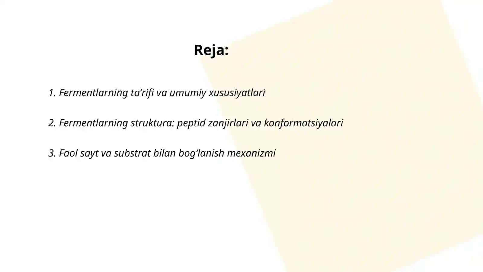 Fermentlar va fermentativ reaksiyalari 2