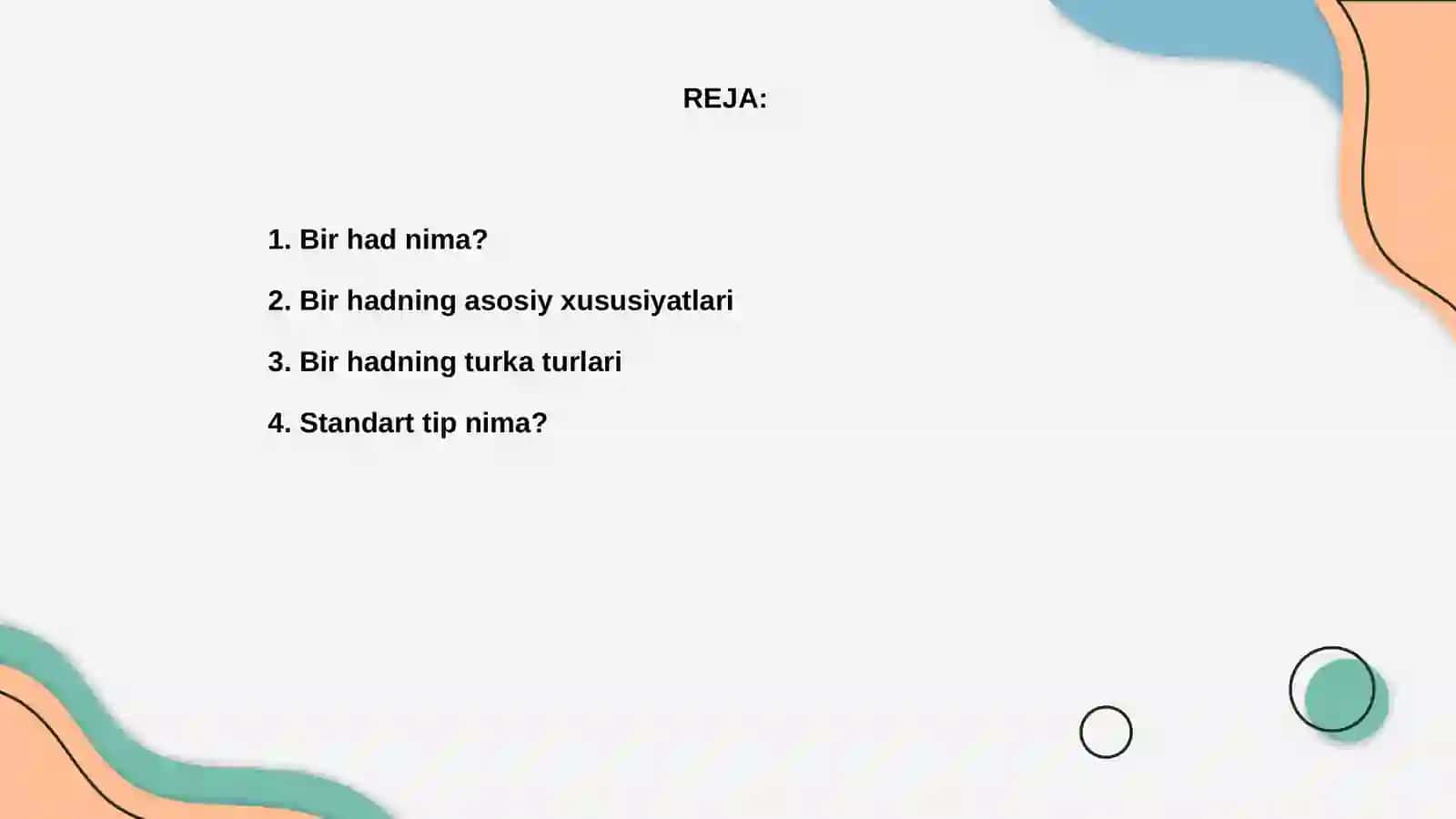 Bir had va uning standart turi 2