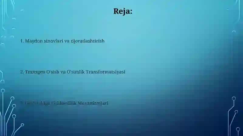 Gerbiysidlarga chidamli transgen o'simliklarni olish 2