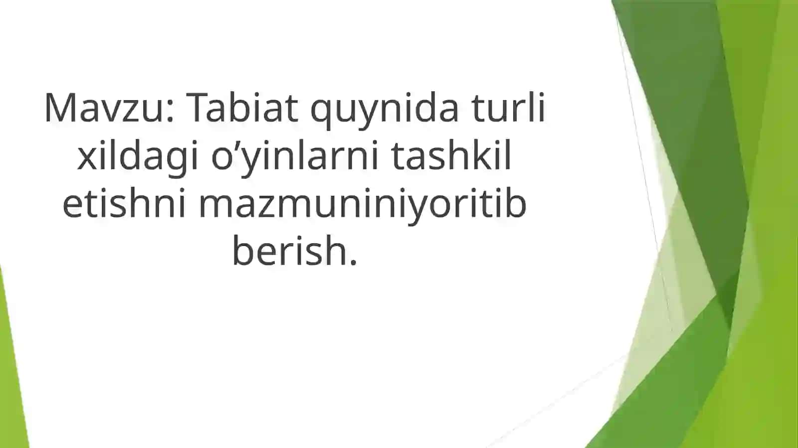 Tabiat quynida turlixildagi o’yinlarni tashkiletish nimazmunini yoritib berish 2