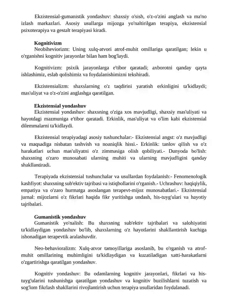 Psixologik Yordam Vaqtida Asosiy Kontseptsiya Va Usullardan Foydalanish 2