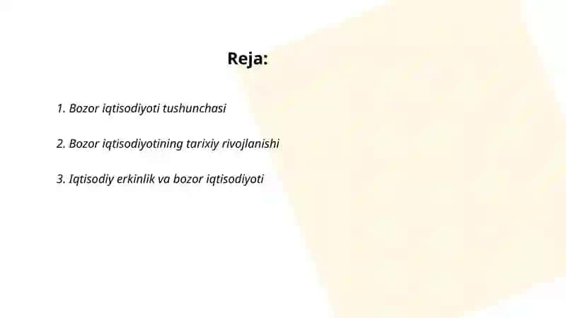 Bozor iqtisodiyoti va uni vujudga kelishi 2