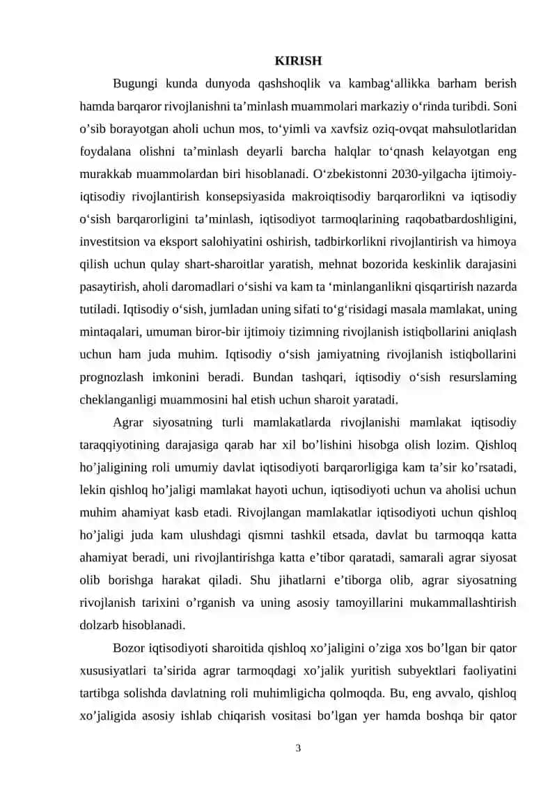 DAVLATNING AGRAR SIYOSATI VA OZIQ-OVQAT XAVFSIZLIGI 2