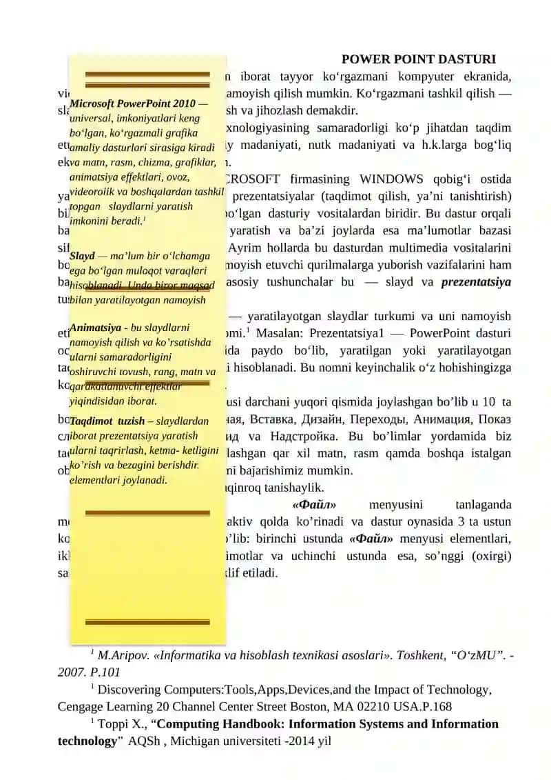 Power Point dasturi 2