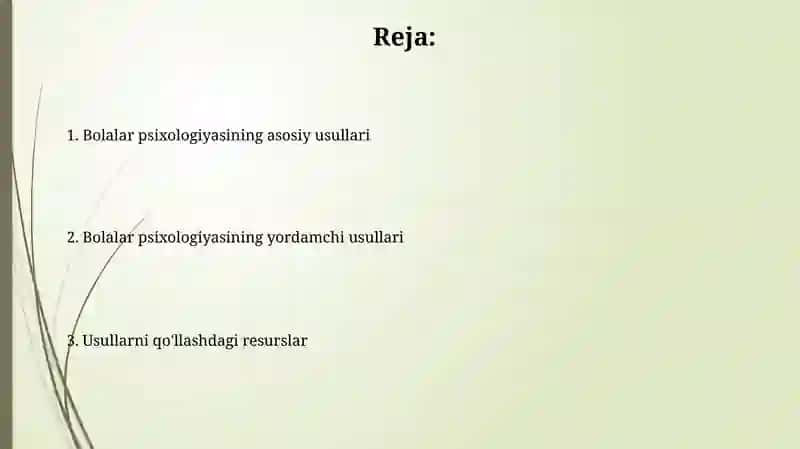 Bolalar psixologiyasida asosiy va yordamchi usullar: Resurslar 2