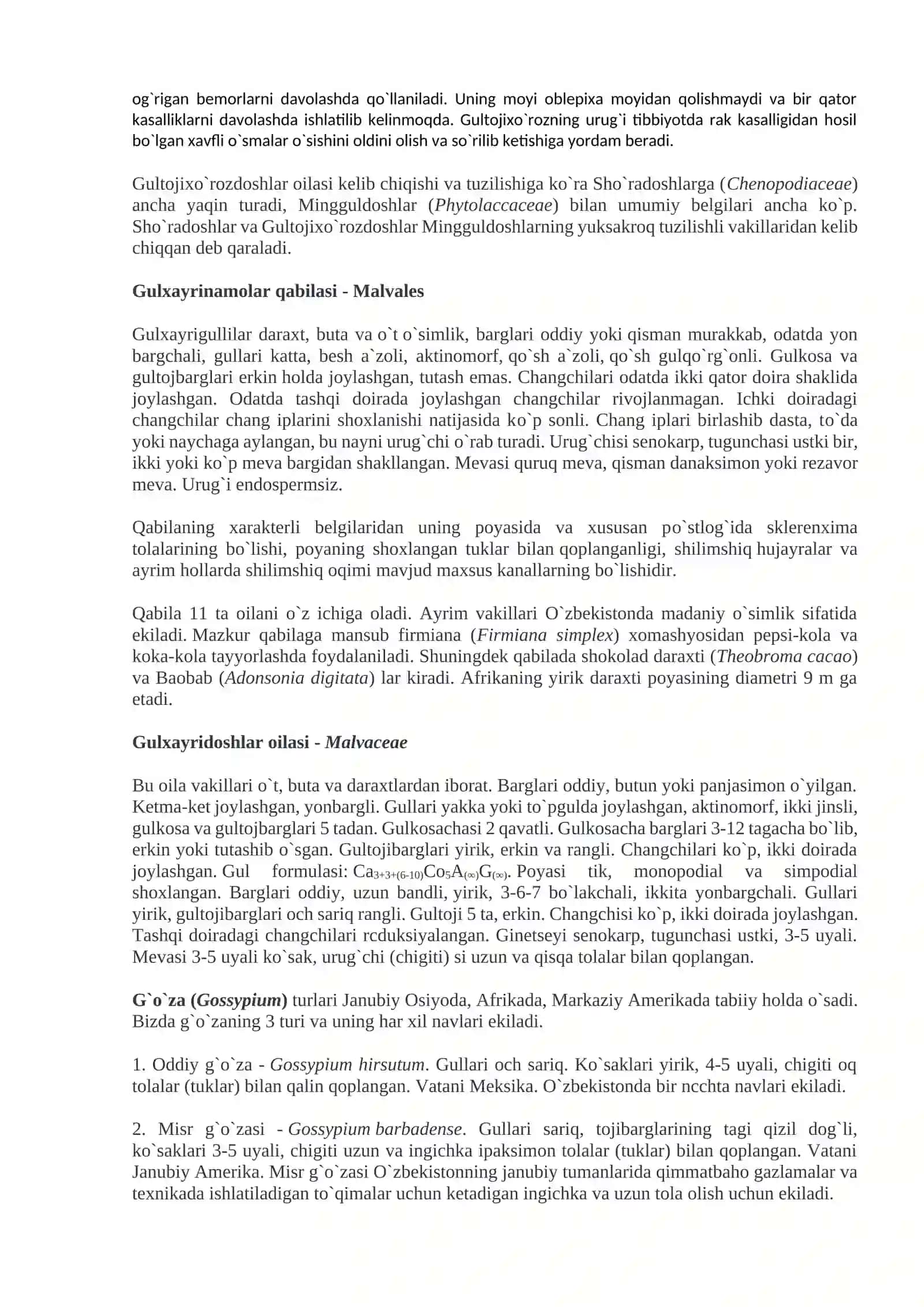 GULXAYRIDOSHLAR VA GULTOJIXUROZDOSHLAR OILASI 2