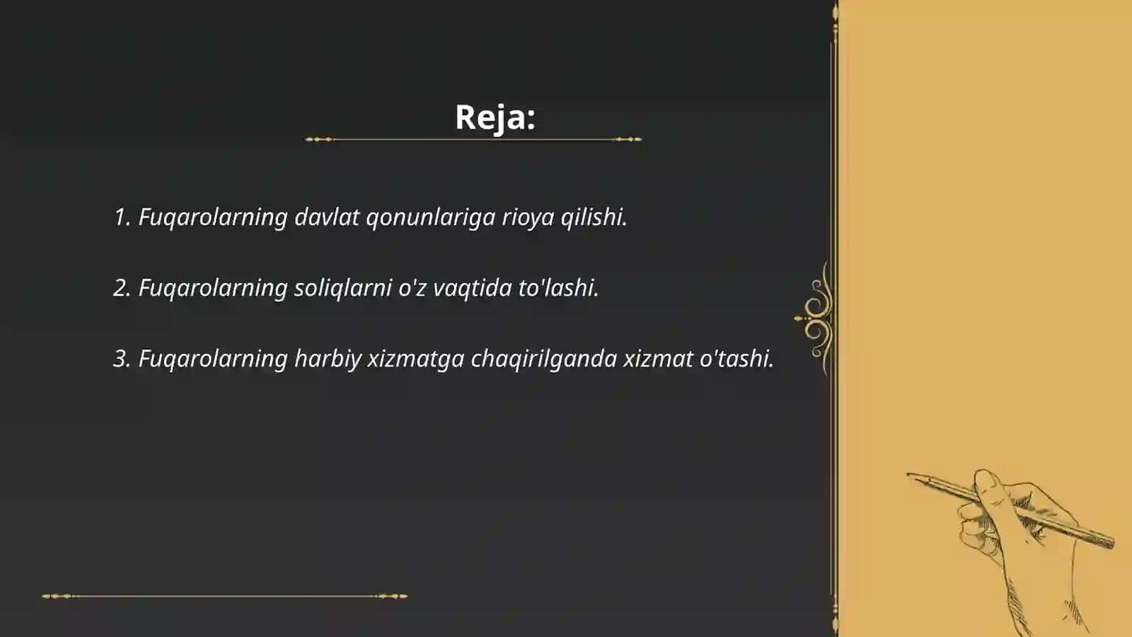 Fuqarolarning burchlari 2