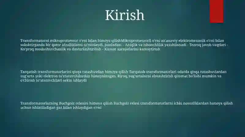 Yuqori Kuchlanish Tomonida Uzgich Va Qisqa Tutashtirgichli Qurilmali Kuch Transformatorlarni Rele Himoyasi 2