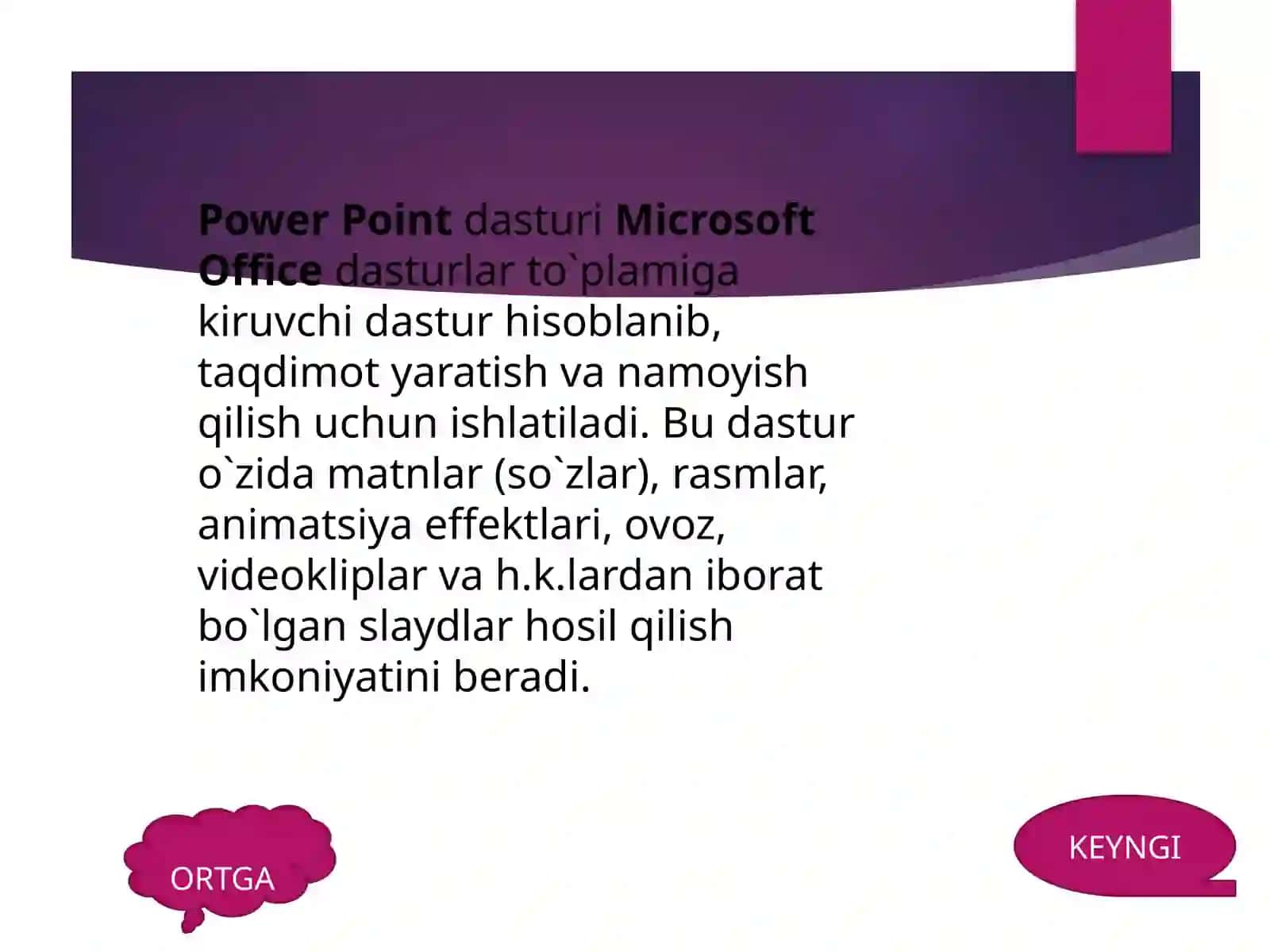 MICROSOFT POWER POINT DASTURI 2