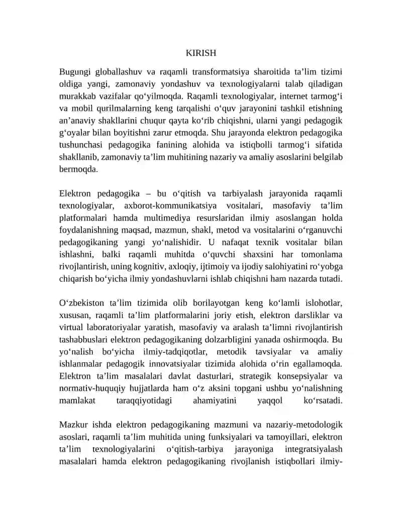 Elektron pedagogika – pedagogikaning zamonaviy tarmog‘i sifatida 2