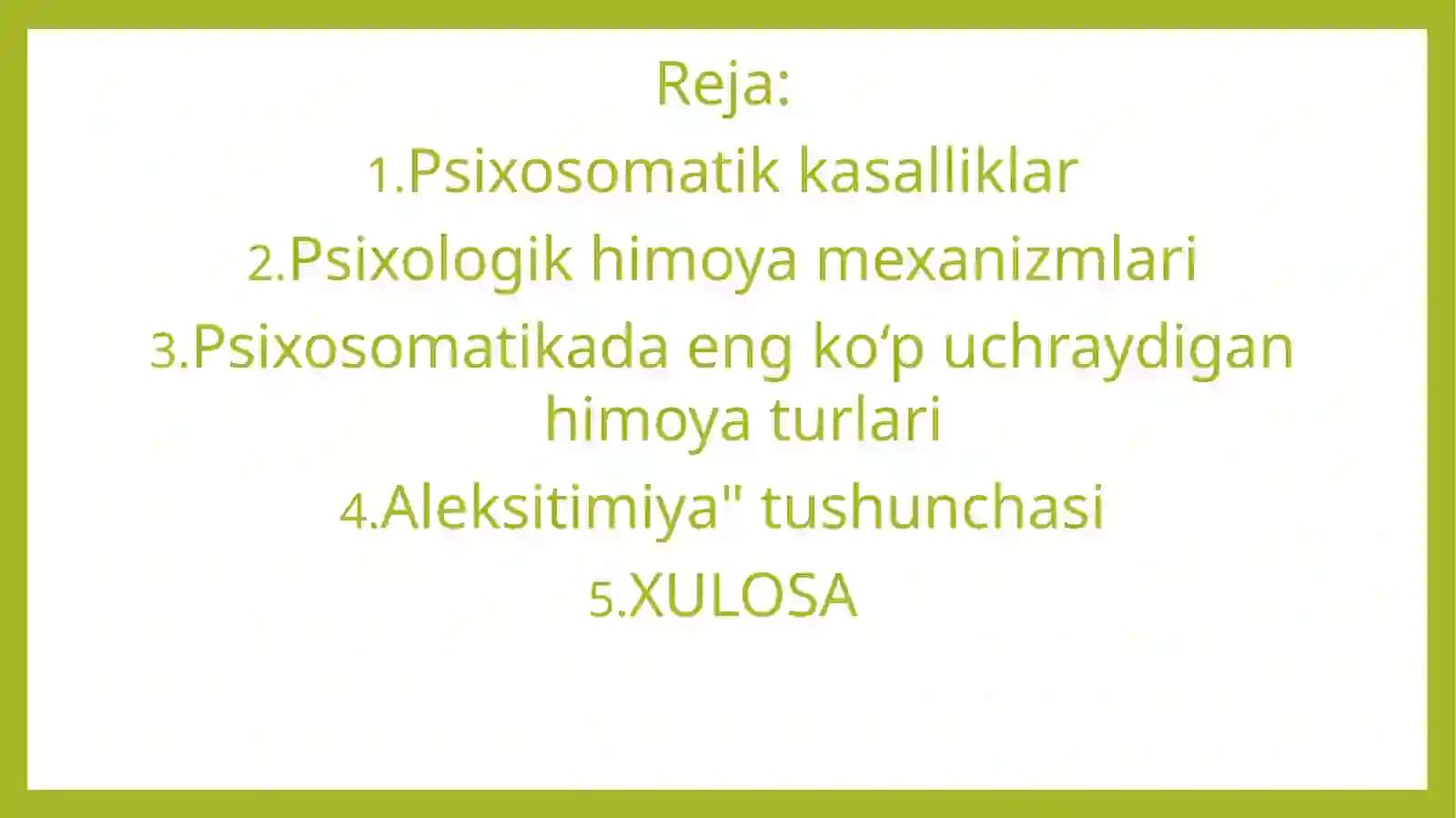 Psixosomatikkasalliklarbilankasallanganbemorlarningpsixologikximoyamexanizmlari 2