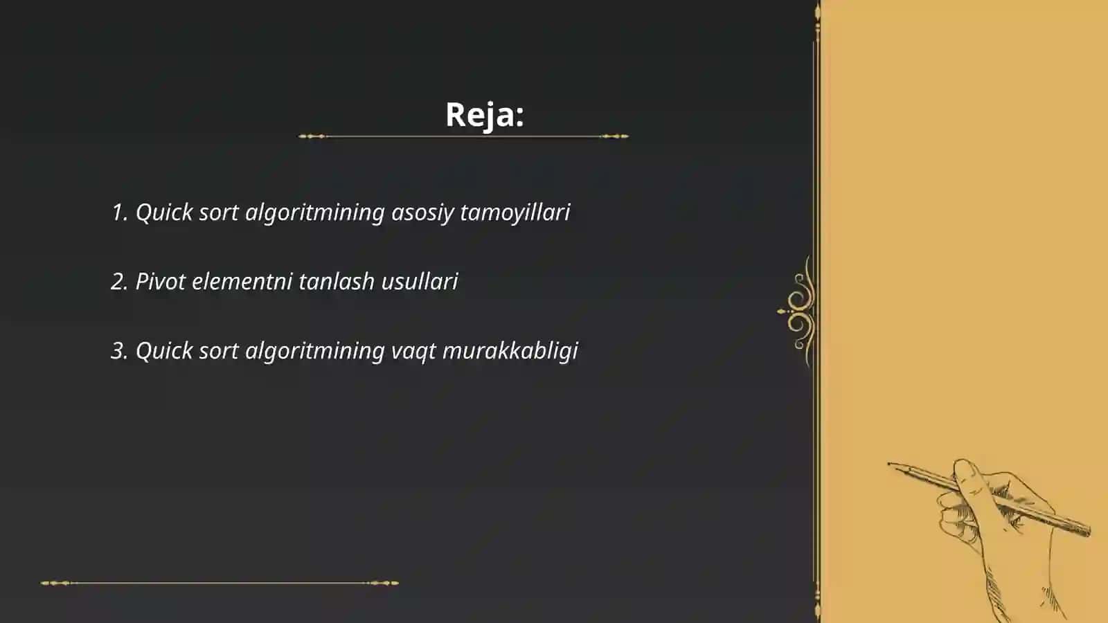 Quick sort algoritmi 2