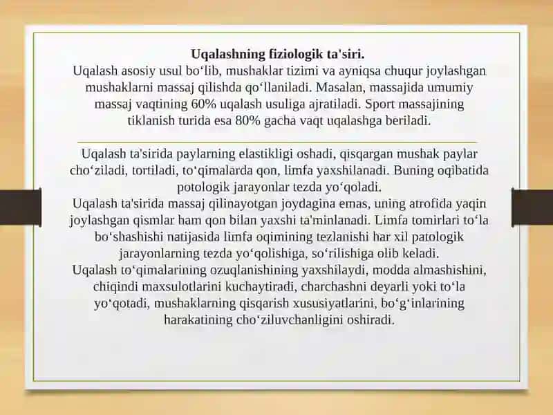 Uqalashning fiziologik ta’siri 2