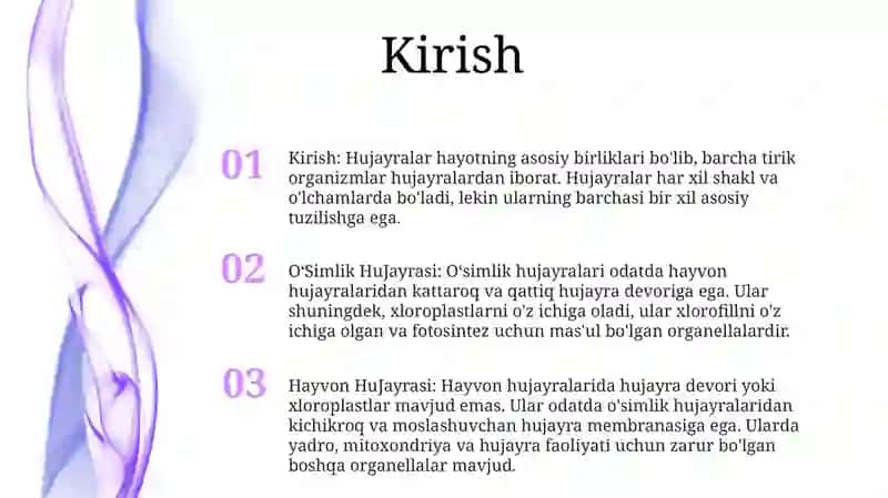 OʻSimlik Va Hayvon Hujayrasi 2