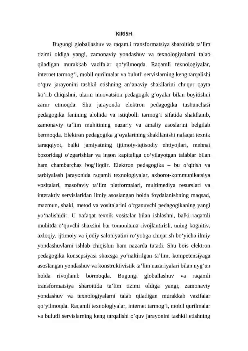 Elektron pedagogika pedagogikaning zamonaviy tarmog‘i sifatida 2