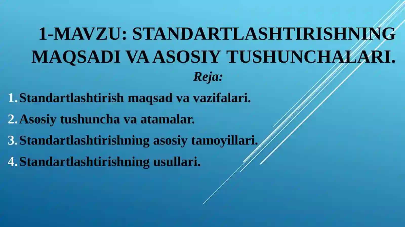 DORIVOR O‘SIMLIKLARNI STANDARTLASHTIRISH, METROLOGIYA VA SERTIFIKATLASH FANIDAN MARUZA MASHG’ULOTLARI 2