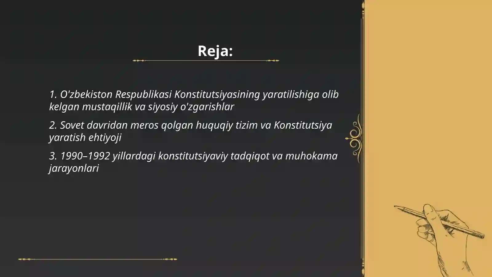 O'zbekiston Respublikasi Konsetitutsiyasining yaratilish tarixi 2