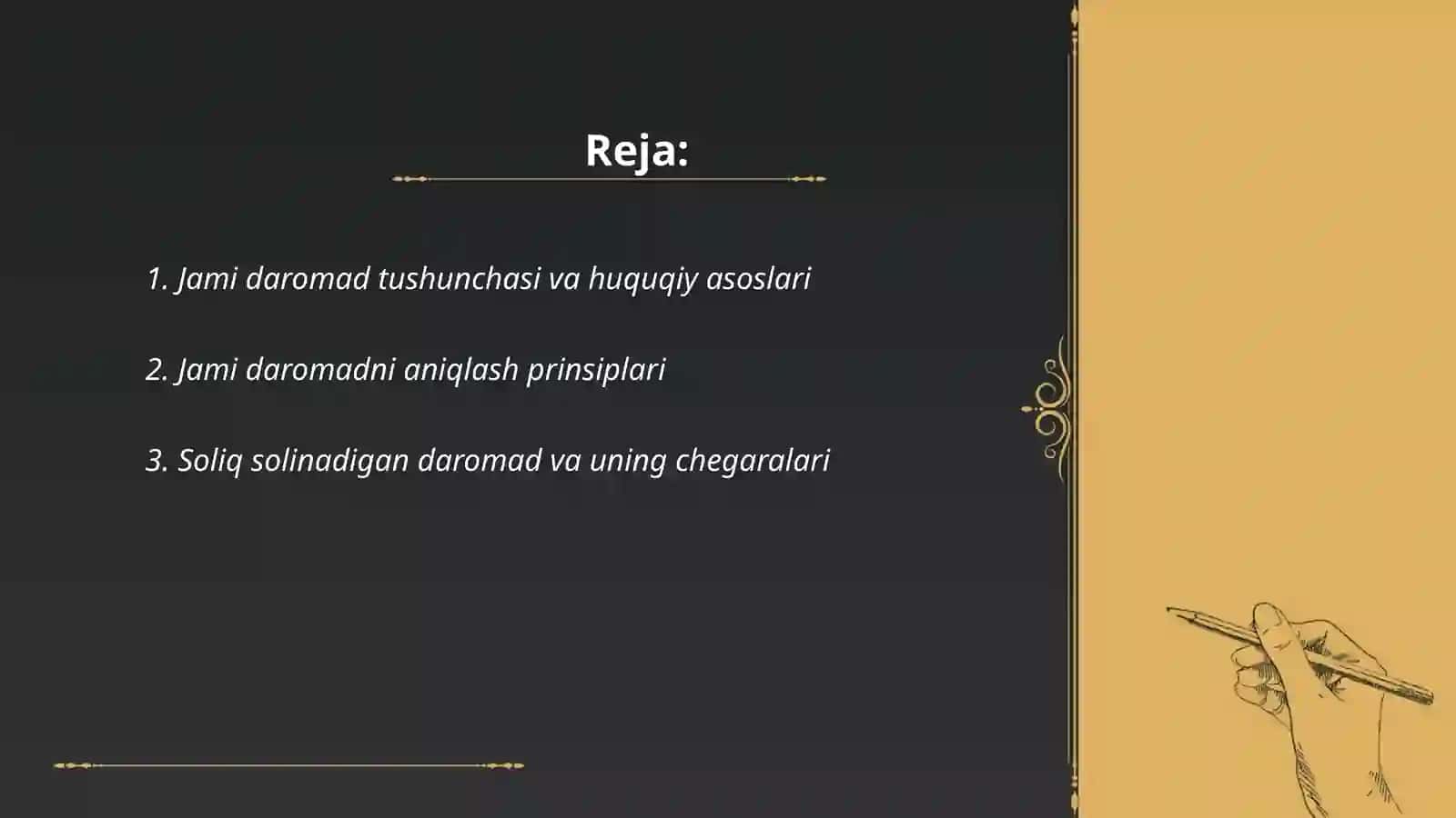 Jismoniy shaxslardan olinadigan daromad solig'i: jami daromad va uning tarkibi 2