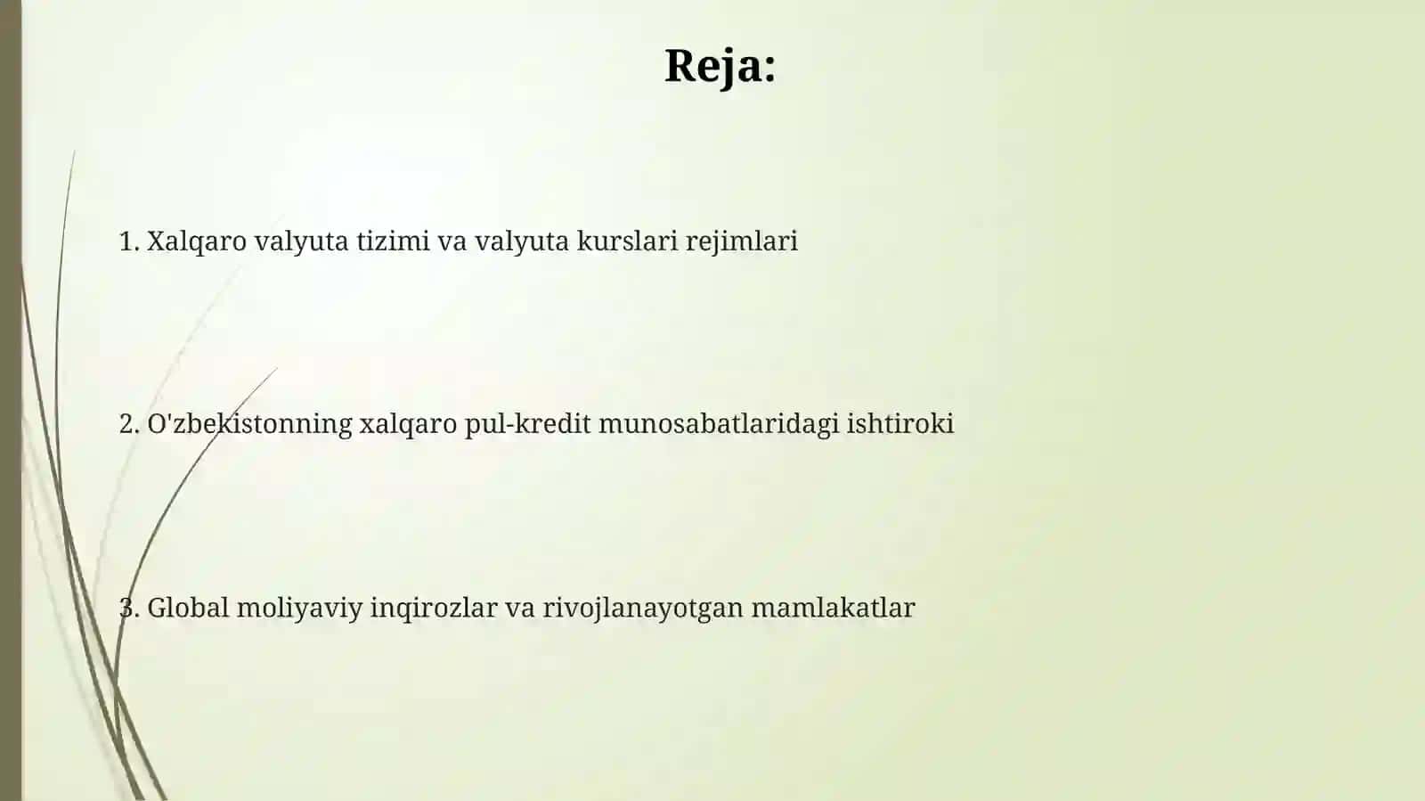 Xalqaro valyuta-moliya va kredit munosabatlari 2